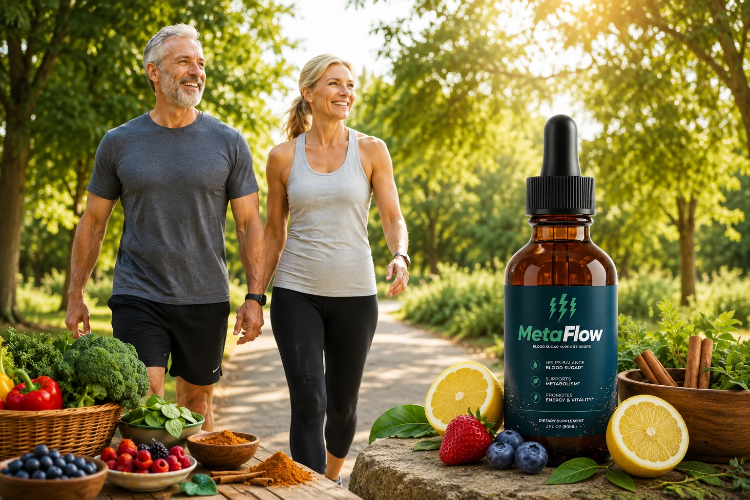 MetaFlow blood sugar support drops bottle