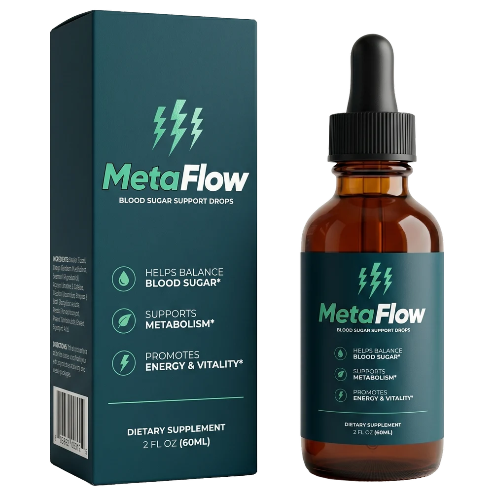MetaFlow blood sugar support drops bottle